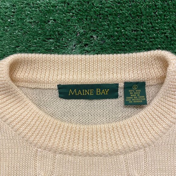 Cable Knit Vintage Crewneck Wool Sweater - Picture 3 of 4